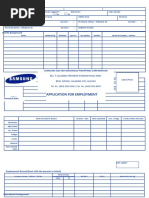 Application For Employment: Family Background