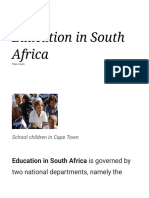 Education in South Africa Is Governed by