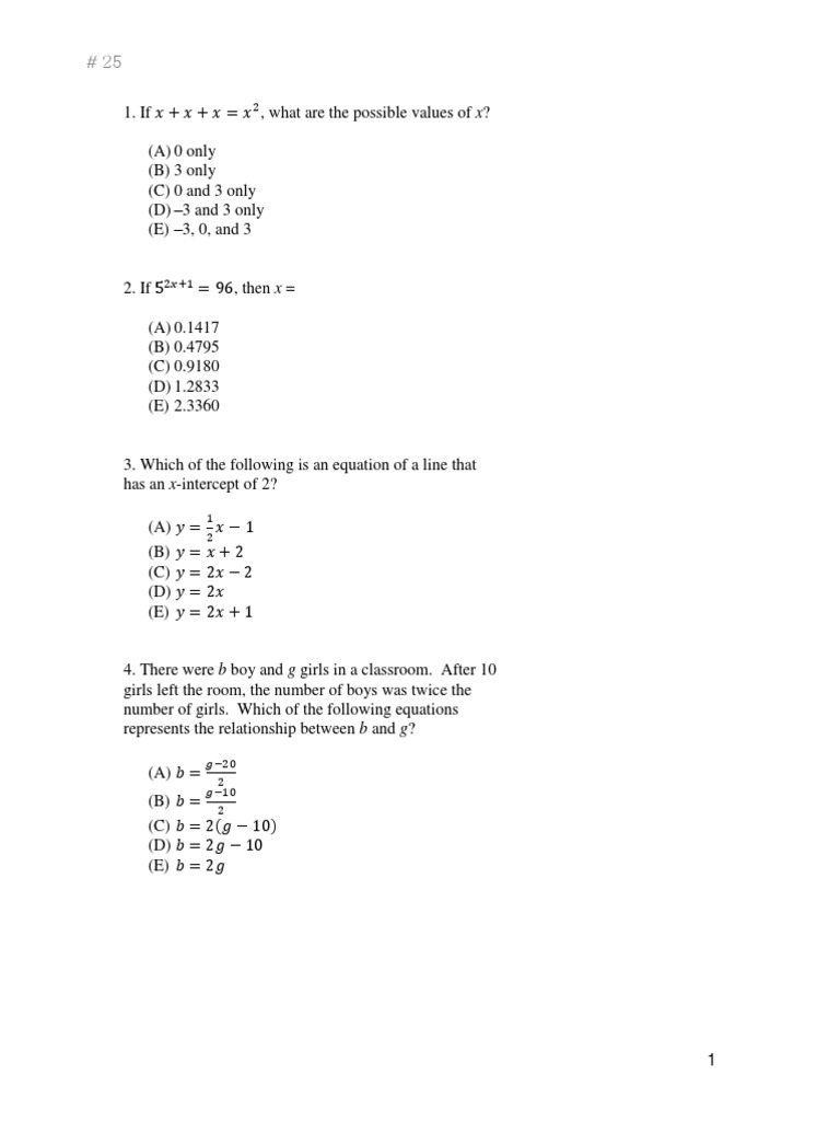Sat Level 2 Practice Test 18 Pdf Speed Function Mathematics