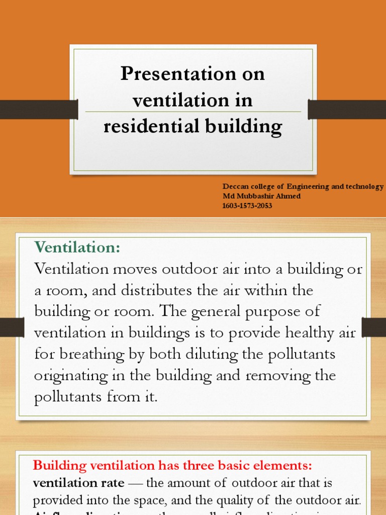 Presentation On Ventilation in Residential Building | PDF | Ventilation ...