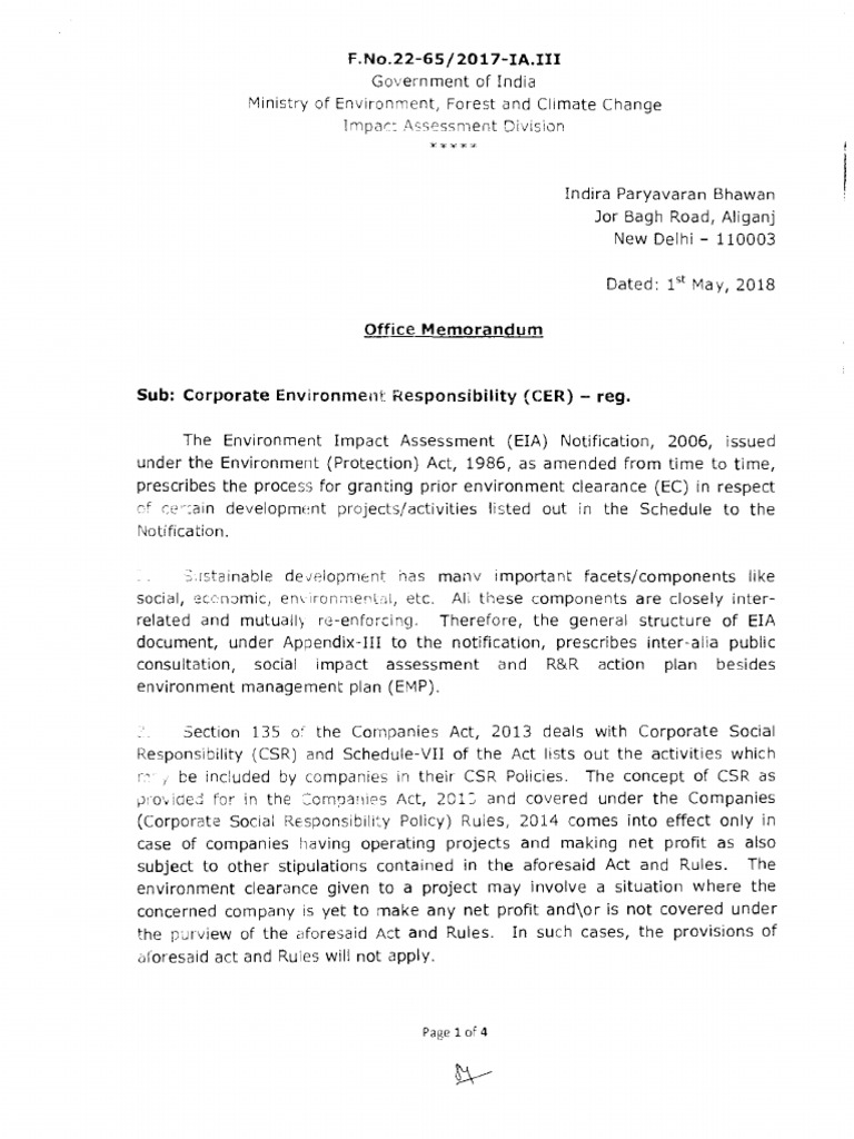 Guidelines for Corporate Environment Responsibility | PDF ...