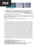 La Financiación y La Asignación de Recursos en La Educación de México, Son Un Reflejo de La Realidad Latinoamericana