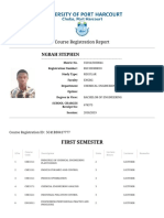 Ngbah Stephen: Course Registration Report