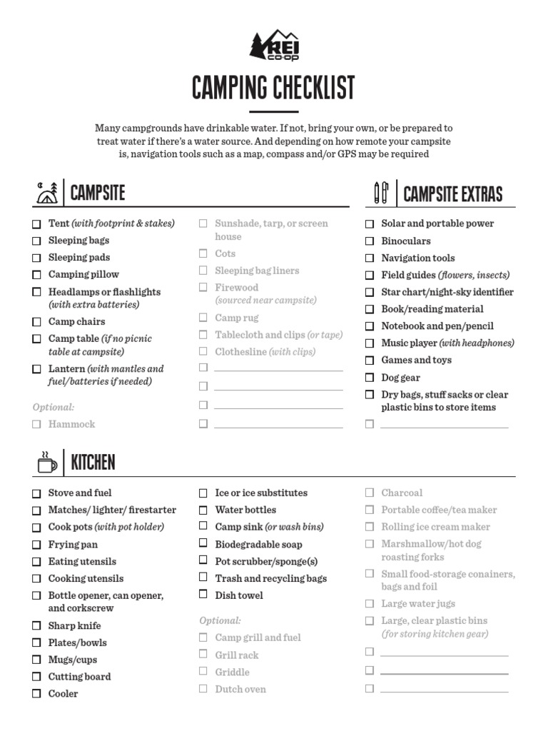 Family Camping Checklist Final PDF | PDF | Kitchen Utensil | Home