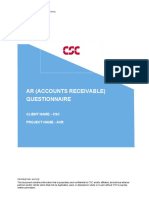 Ar (Accounts Receivable) Questionnaire: Client Name - CSC Project Name - Avr