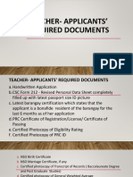 Teacher - Applicants' Required Documents