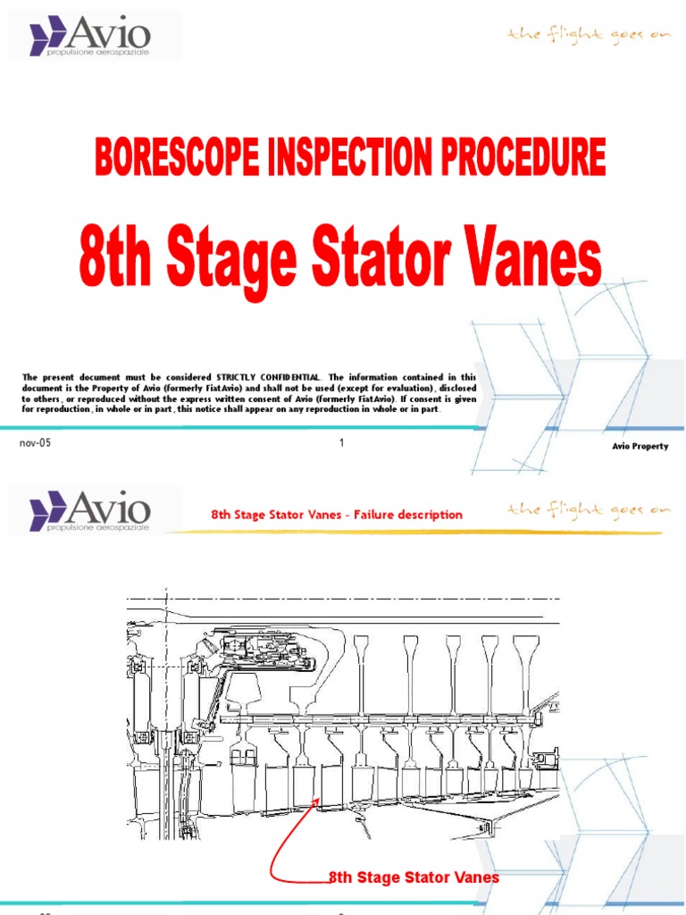 Boroscope Inspection Procedure 8th Stage Stator | PDF | Gas ...