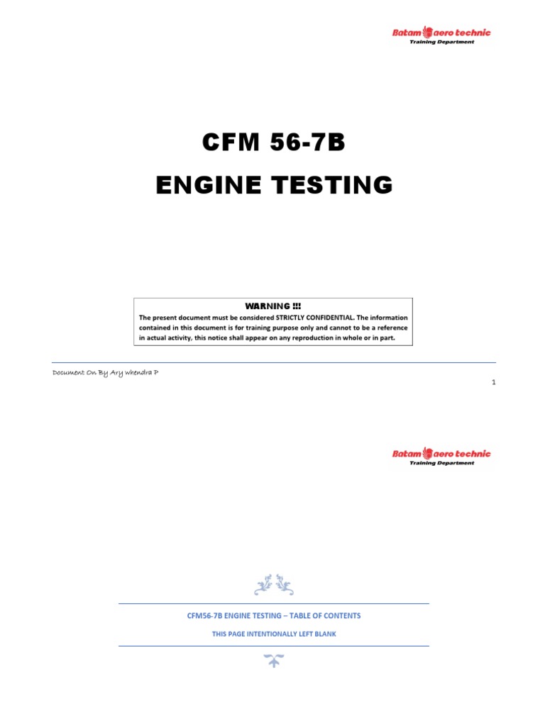 Cfm56 7b Engine Testing Handbook Pdf Pdf Simulation Engines