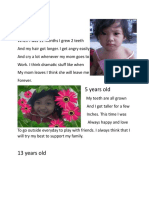 A child's development from 11 months to 13 years old