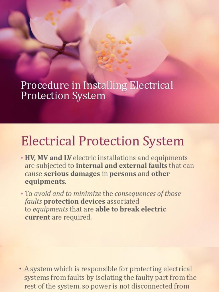 Procedure in Installing Electrical Protection System PDF Power Supply Electrical Engineering