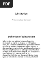 Substitution : A Grammatical Cohesion