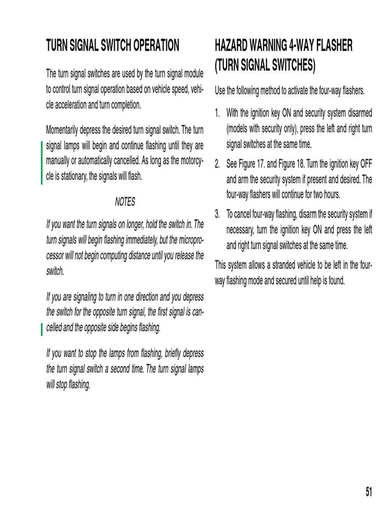 Turn Signal Switch Operation Hazard Warning 4Way Flasher (Turn Signal