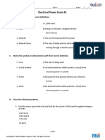 Electrical Power Exam #1