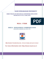 Manonmaniam Sundaranar University: Dkr16 - Managerial Communication