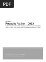 Republic Act No. 10963: Tax Reform For Acceleration and Inclusion (Train)