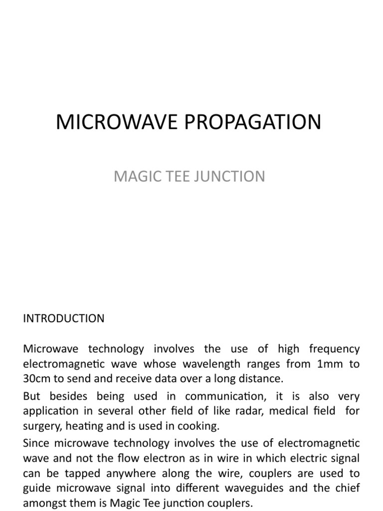 Microwave Propagation: Magic Tee Junction | PDF | Computer Engineering ...