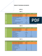 Workout Program Advanced: Day 1 Reps Sets Rest Time Skills Skills Skills FBW FBW FBW FBW FBW FBW FBW FBW