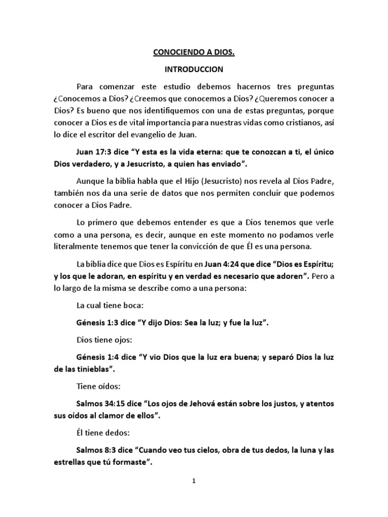 Conociendo A Dios | PDF | Yahvé | Trinidad