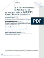 Clinical study evaluates color match of dental luting materials