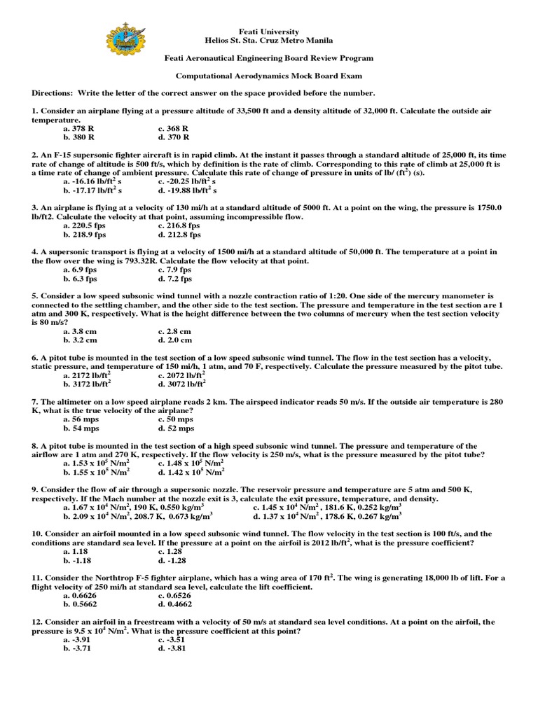 Aerodynamics Mock Board 2 Aerodynamics Mach Number