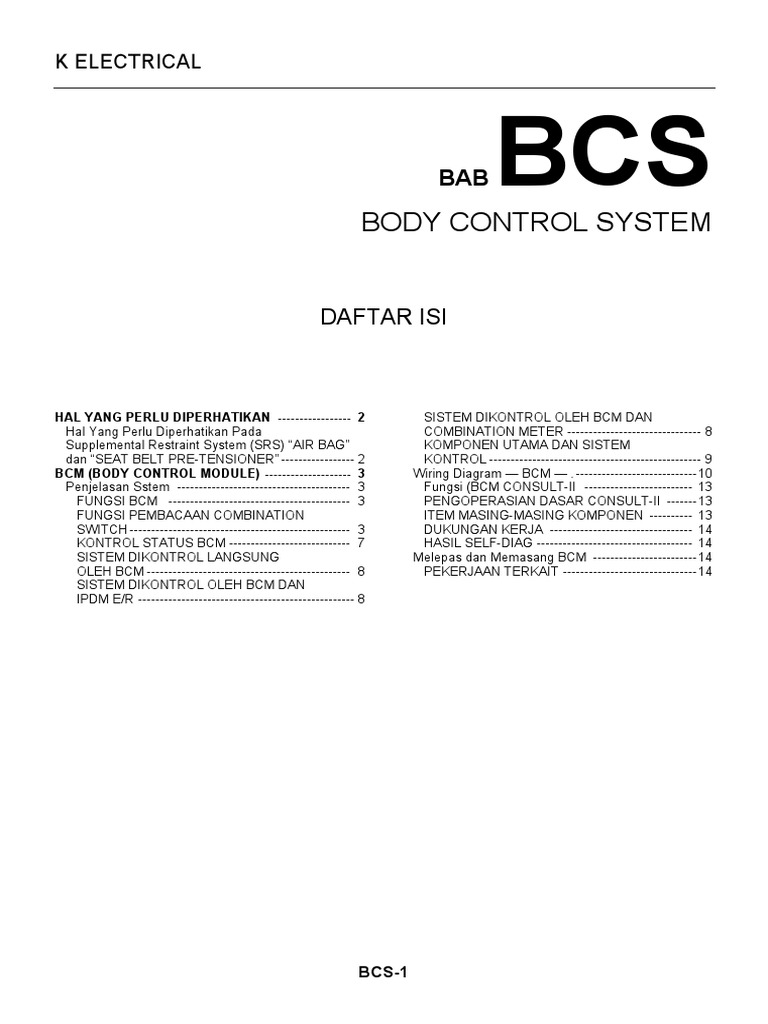Sistem Kontrol Body pada Kendaraan | PDF