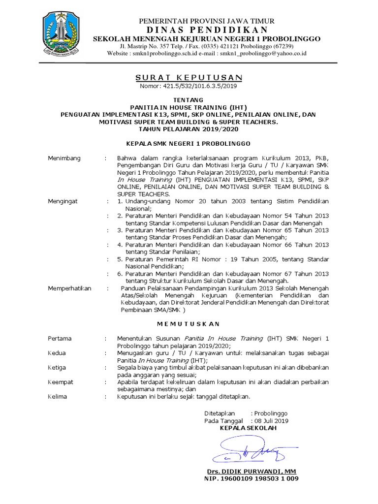 Dinas Pendidikan Sekolah Menengah Kejuruan Negeri 1