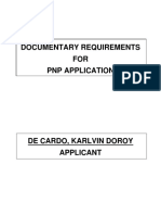 Documentary Requirements FOR PNP Application