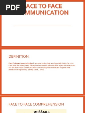 Face To Face Communication Ppt Pptx Body Language Nonverbal Communication
