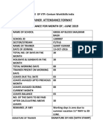 Attendance Format Centum