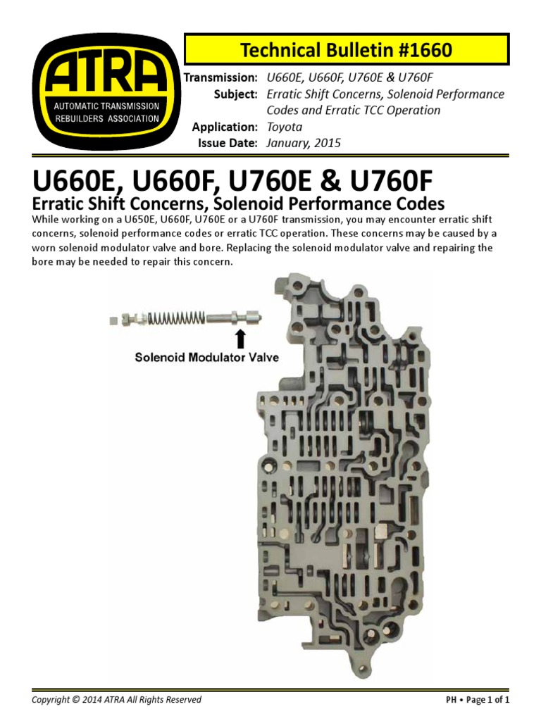 U660E, U660F, U760E & U760F: Technical Bulletin #1660