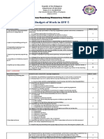 Budget of Work - EPP 5