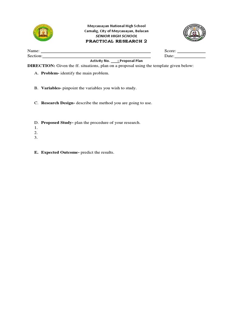 Senior High School Research Proposal Guide | PDF