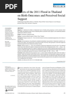 Effects of The 2011 Flood in Thailand On Birth Outcomes and Perceived Social Support