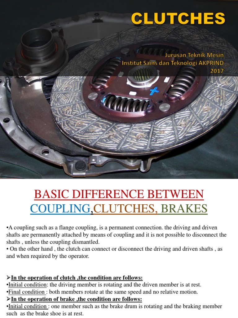 Pertemuan 13 Clutches PDF Clutch Transmission (Mechanics)