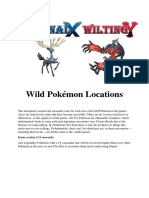Wild Pokémon Locations: From Version 2.11 Onwards