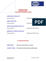 Generator set power ratings defined by ISO 8528-1 standards