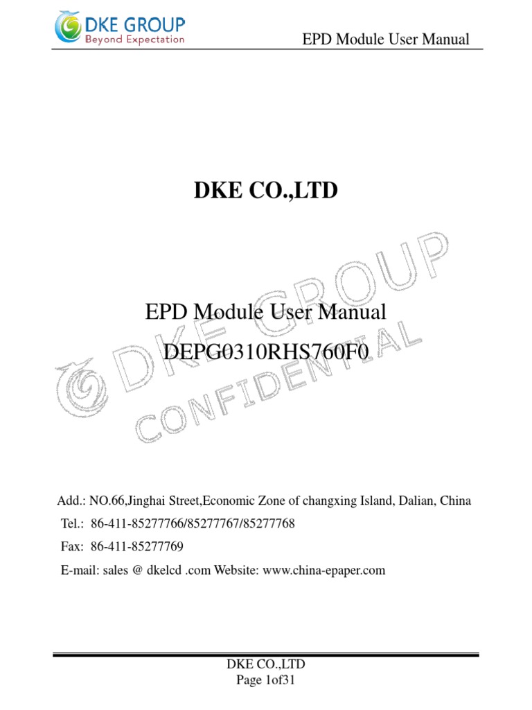 EPD Module User Manual Overview | PDF | System On A Chip | Microcontroller