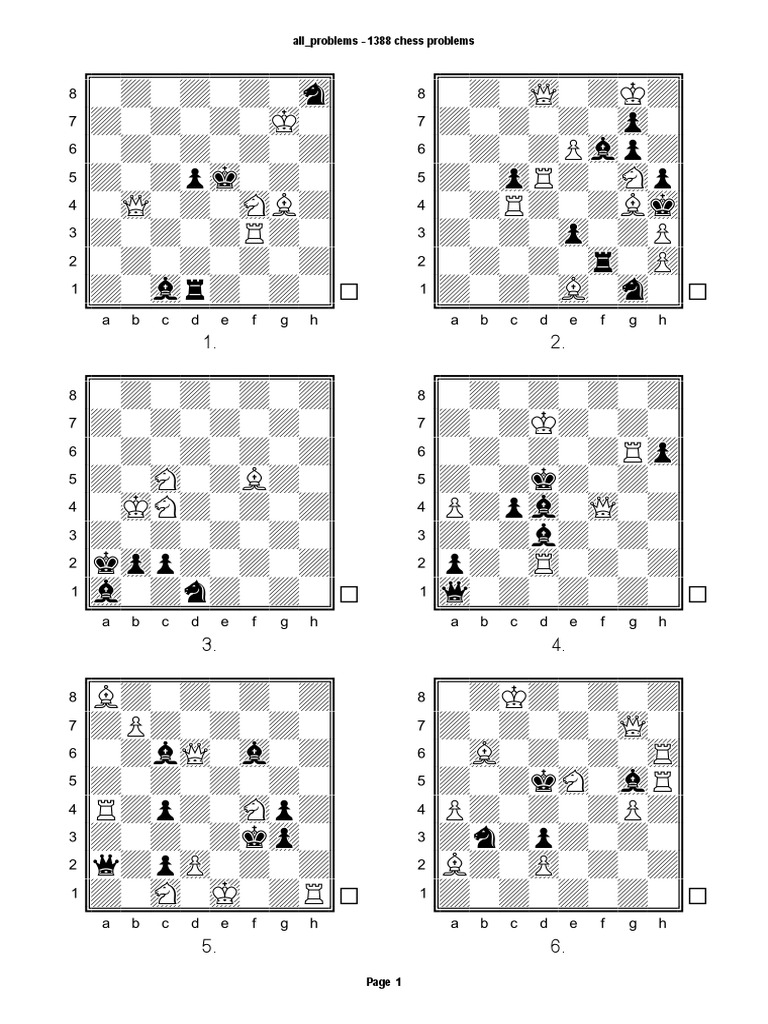 1388 Chess Problems Collection | PDF | Leisure | Sports