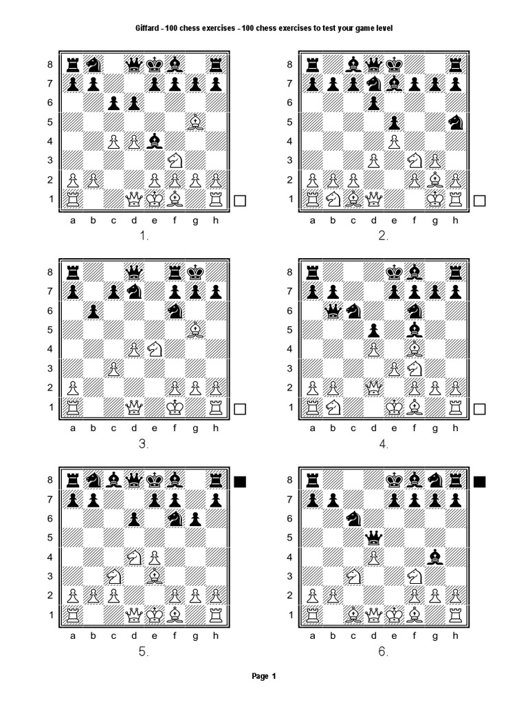 100 Chess Exercises for Skill Testing | PDF
