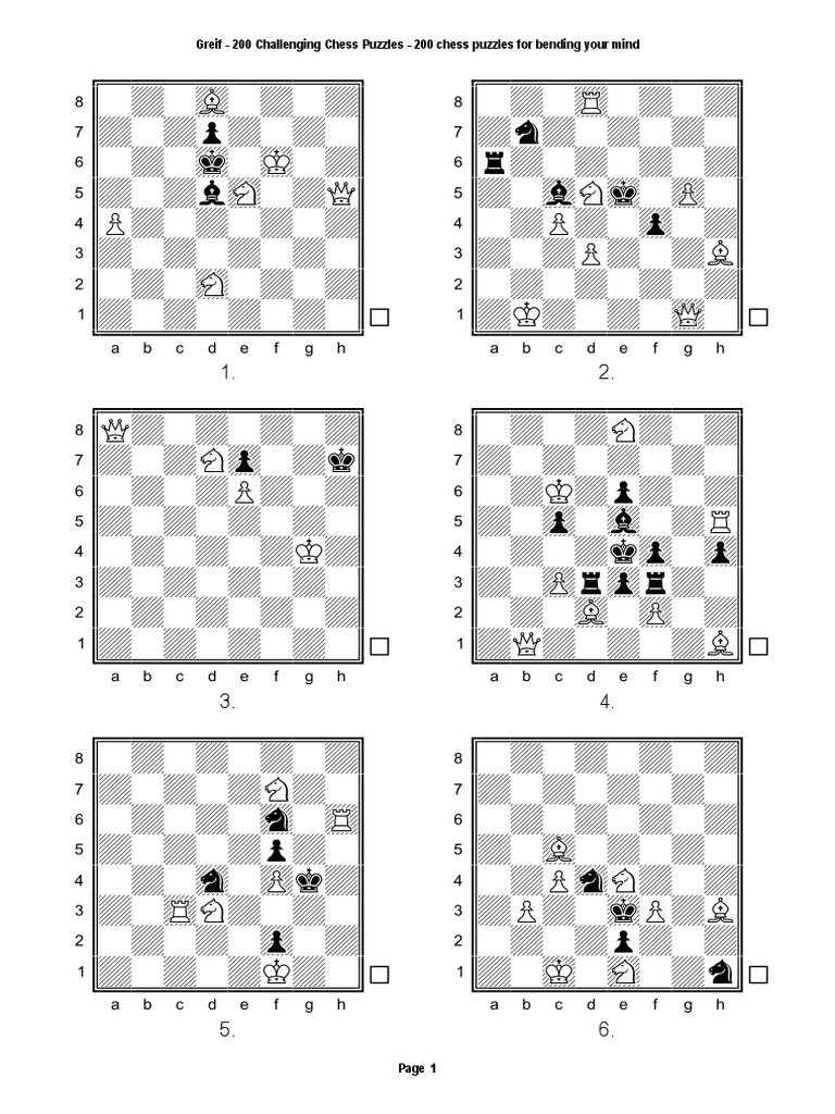 200 Chess Puzzles for Mind Training | PDF | Traditional Games | Chess