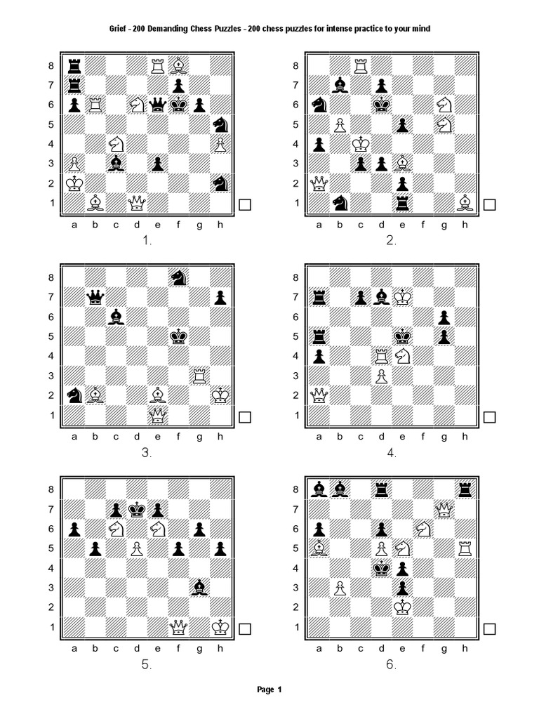 Grief 200 Demanding Chess Puzzles 200 Chess Puzzles For Intense