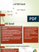 Topic: Uses of MS Excel: Presented By: Anum Maqsood Roll No: 05 Gcet FSD