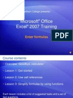 Microsoft Office Excel 2007 Training: Enter Formulas