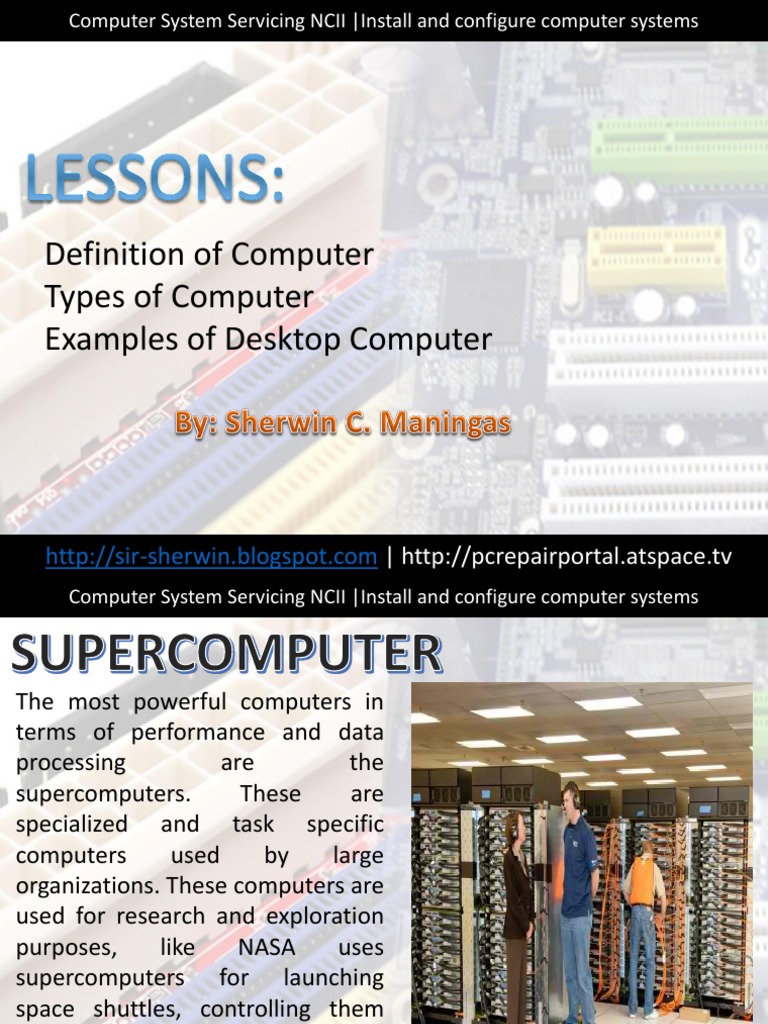 Definition of Computer Types of Computer Examples of Desktop Computer ...