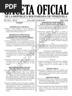 Gaceta Oficial 41668 Sumario