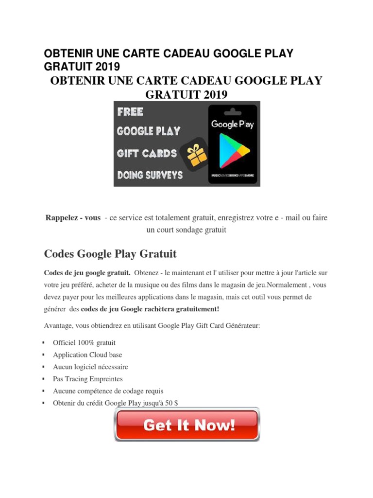 Obtenir Une Carte Cadeau Google Play Gratuit 2019 Jeu De Google Android Systeme D Exploitation - code carte cadeau robux gratuit