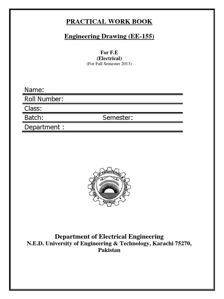 EE-155 Engineering Drawing Workbook | PDF | Angle | Auto Cad