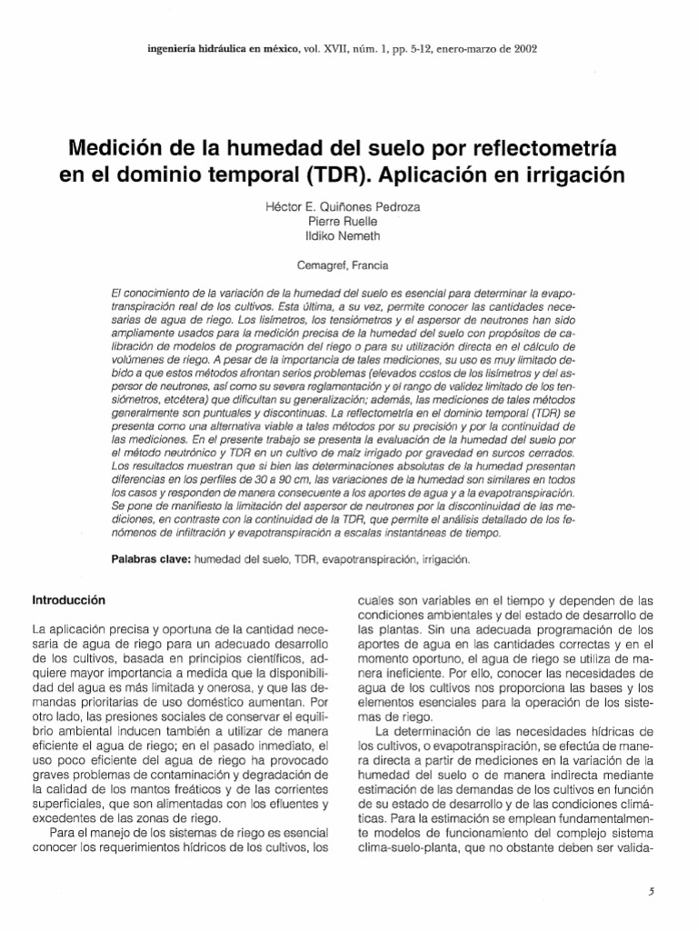 TDR Formula | PDF | Riego | Agua