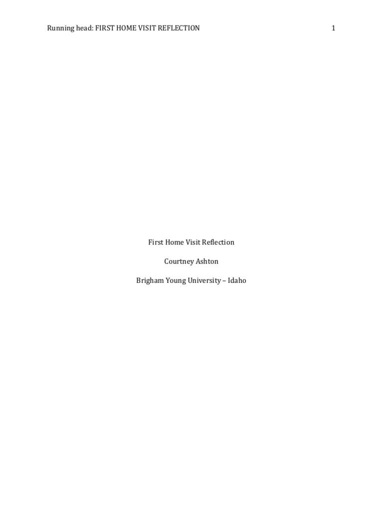First Home Visit Reflection Insights | PDF