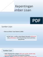 1.3 Kepentingan Sumber Lisan